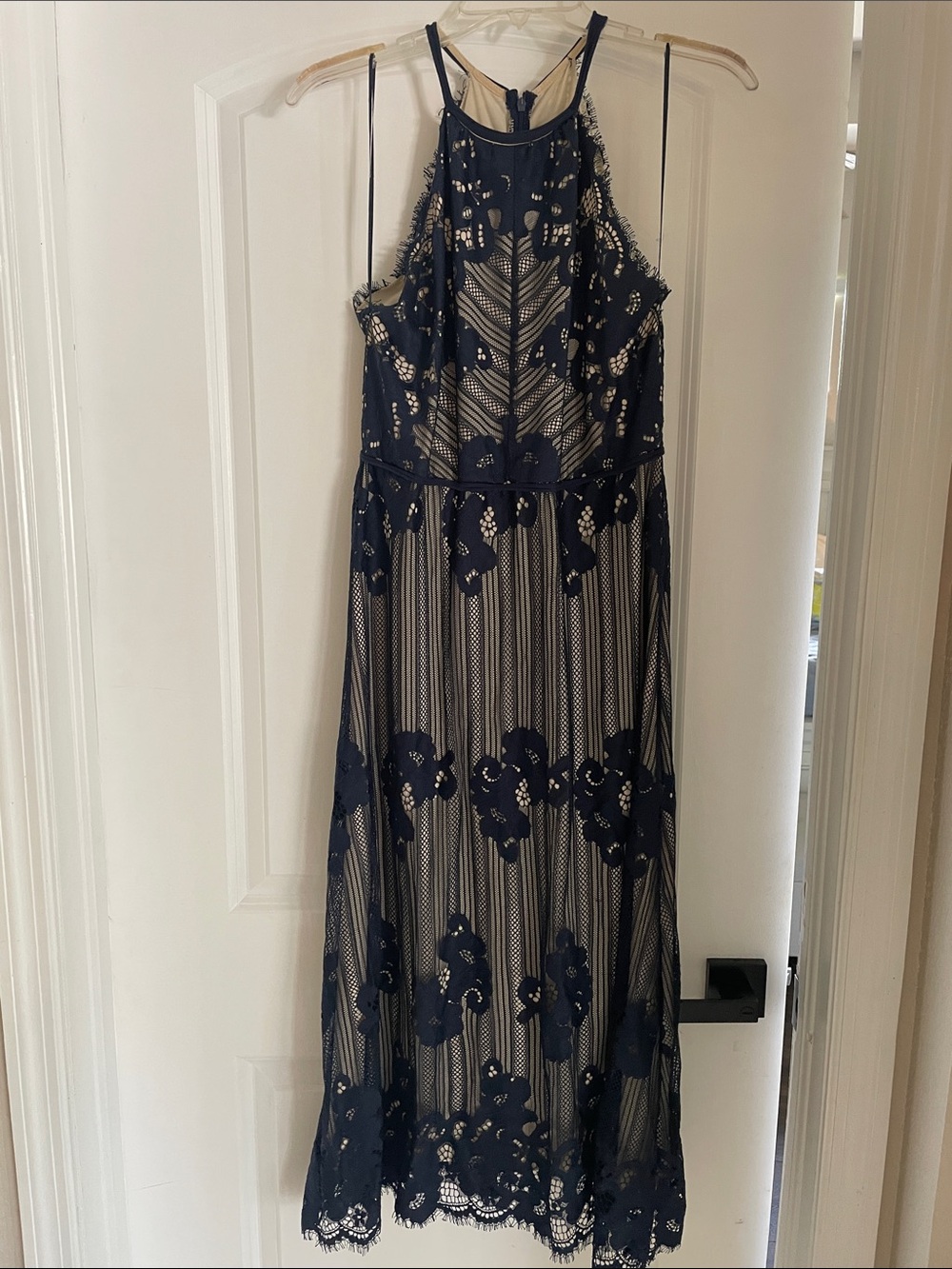 Chelsea & Violet Navy Floral Lace Maxi Dress